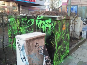 Gelsenkirchen bunter machen - Graffit an Stromkästen in Gelsenkirchen Preuteplatz