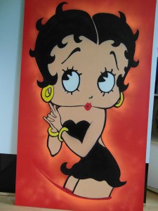 Betty Boop gemalt auf einer MDF Platte Graffit Canvas