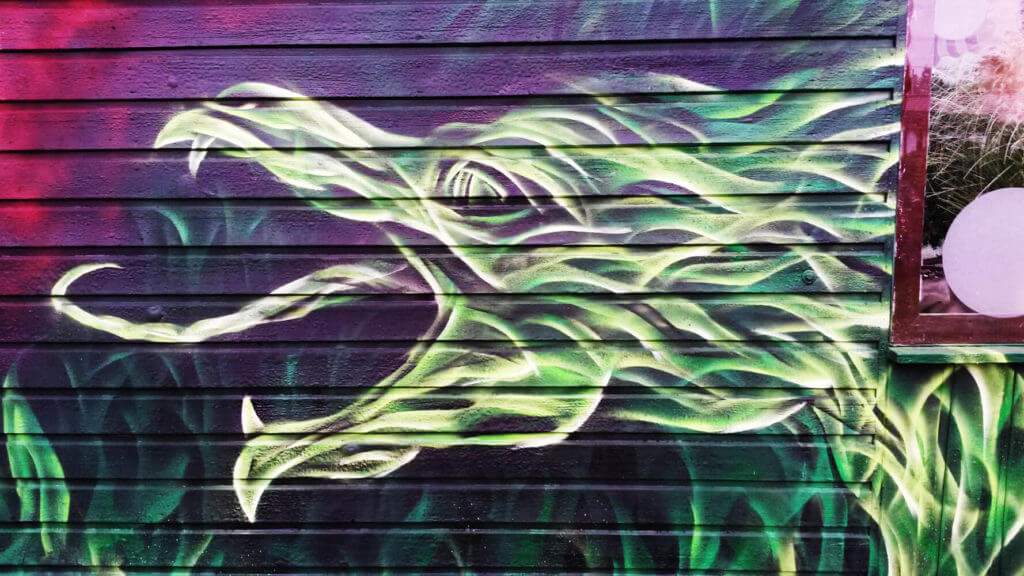 Drache grün Grafitti Kleingarten Gelsenkirchen