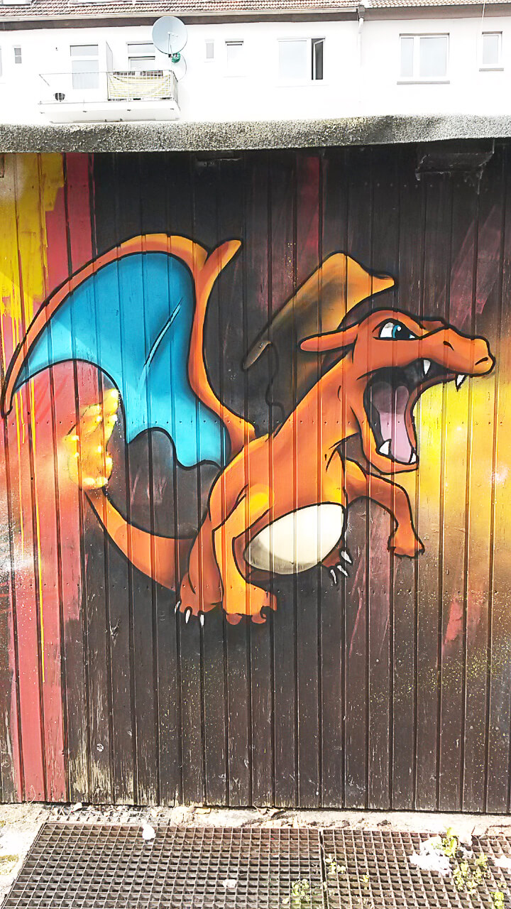 Pokemon Glurak Graffiti Gelsenkrichen Innenstadt