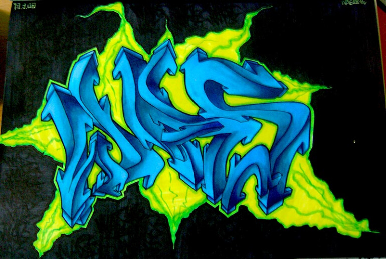 was graffiti 3d sketch essen background blackbook